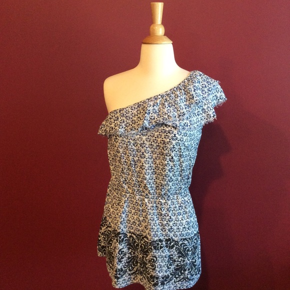 Free people Sz M one shoulder tunic top EUC - Picture 2 of 6